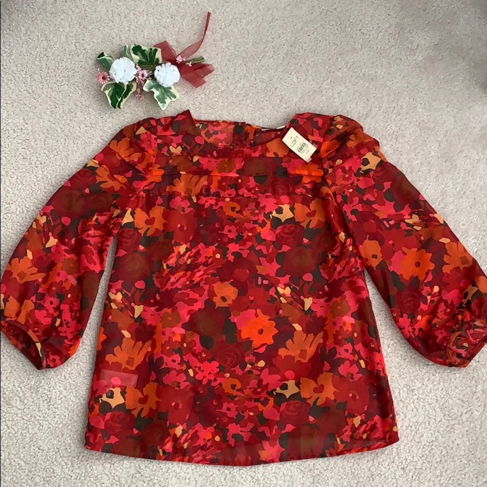 NWT Ann Taylor Loft floral blouse